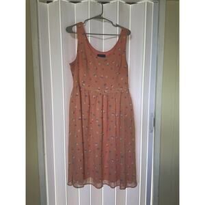 Modcloth Ice Cream Print Dress XL Sleeveless Lined Knee Length Party Chiffon